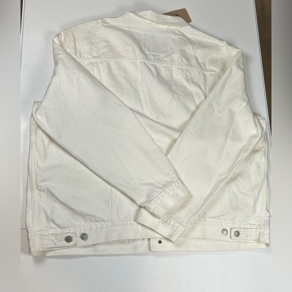 New Levis Jacket Mens Denim Trucker Jacket Jeans White Standard Size 2XL - Picture 4 of 12